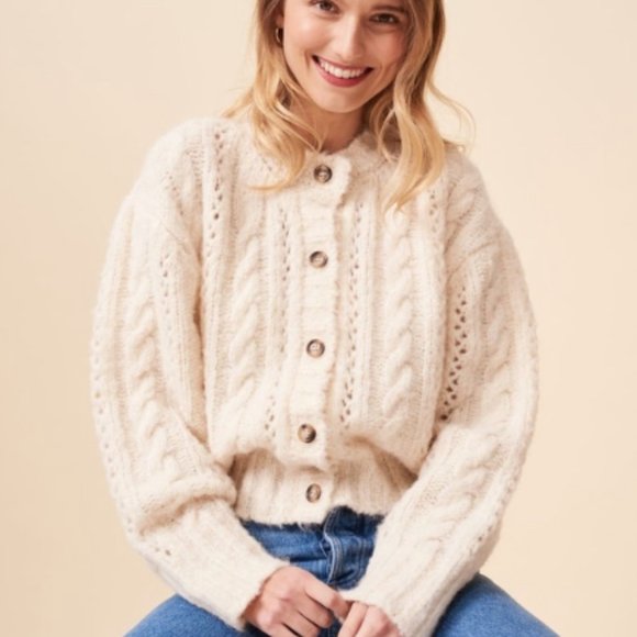 Rouje Sweaters - Rouje Lino cardigan white 34/S